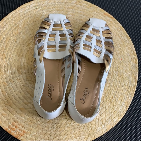 Jessica Brazil Made Leather Huarache Woven Sandals Size 7 - Picture 7 of 11